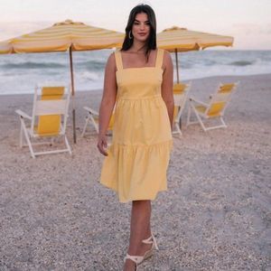 Gal Meets Glam Desiree Back Bow Tiered Sundress